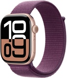 Apple Watch Series 10 GPS 46mm Rose Gold Aluminum Case With Plum Sport Loop (MWWV3)