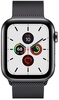 Apple Watch Series 5 GPS + Cellular 44mm Space Black Stainless Steel Case with Space Black Milanese Loop (MWW82)