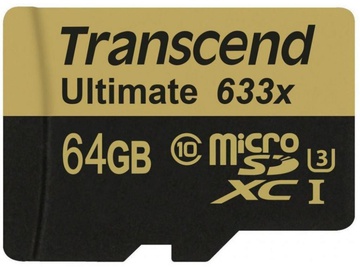 Transcend 64 GB microSDXC UHS-I U3 Ultimate + SD Adapter TS64GUSDU3