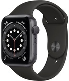 Apple Watch Series 6 44mm Space Gray Aluminum Case with Black Sport Band (M00H3)