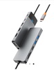 WIWU Linker 12in1 USB-C to (USB-C+2xUSB2.0+2xUSB3.0+SD/MicroSD+VGA+2xHDMI+RJ45+PD) 100W Grey (A12HV)