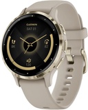 Garmin Venu 3S Soft Gold S. Steel Bezel w. French Gray Case and S. Band (010-02785-02)