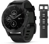 Garmin Fenix 5 Plus Sapphire Black with Leather Band (010-01988-07)