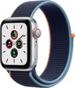 Apple Watch SE GPS + Cellular 40mm Silver Aluminum Case with Deep Navy Sport Loop (MYE92, MYEG2)