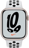 Apple Watch Nike Series 7 GPS 45mm Starlight Aluminum Case w. Pure Platinum/Black Nike Sport Band (MKNA3)