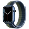 Apple Watch Series 7 GPS 45mm Blue Aluminum Case With Abyss Blue/Moss Green Sport Loop (MKNR3)