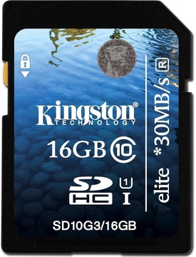 Kingston 16 GB SDHC Class 10 UHS-I Elite SD10G3/16GB
