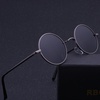 R. Bcollection Stimpank Round Sunglasses Woman (Black Frame, Grey Lenses)