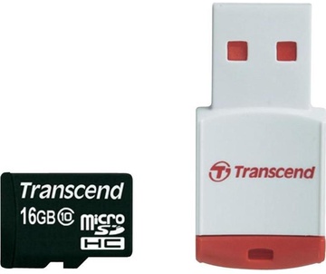 Transcend 16 GB microSDHC class 10 + P3 Card Reader TS16GUSDHC10-P3
