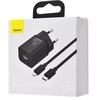 Baseus Super Silicone PD Charger 20W (1Type-C + Cable Type-C to Lightning ) Black (TZCCSUP-B01)