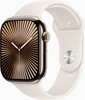 Apple Watch Series 10 GPS + Cellular 46mm Gold Titanium Case With Starlight Sport Band - S/M (MWYX3)