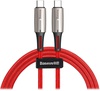 Baseus Water Drop-shaped Lamp Type-C PD2.0 60W Flash Charge Data Cable 20V 3A 1m Red (CATSD-J09)