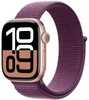 Apple Watch Series 10 GPS 42mm Rose Gold Aluminum Case With Plum Sport Loop (MWWK3)