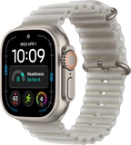 Apple Watch Ultra 4 Natural Titanium Case with Translucent Gray Ocean Band (MJAD4)