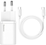 Baseus Super Silicone PD Charger 25W + Cable Type-C to Type-C 3A 1m White (TZCCSUP-L02)