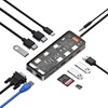 WIWU Cyber Hub 12in1 USB-C to (2xUSB3.0+2xUSB2.0+USB-C+SD-MicroSD+VGA+2xHDMI+RJ45+3.5mm) Space Grey