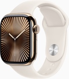Apple Watch Series 10 GPS + Cellular 42mm Gold Titanium Case With Starlight Sport Band - S/M (MX063)