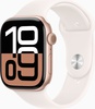 Apple Watch Series 10 GPS 46mm Rose Gold Aluminum Case With Light Blush Sport Band - M/L (MWWU3)