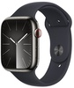 Apple Watch Series 9 GPS + Cellular 45mm Graphite Stainless Steel Case With Midnight Sport Band - M/L (MRMW3)