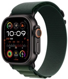 Apple Watch Ultra 2 GPS + Cellular 49mm Black Titanium Case With Dark Green Alpine Loop - Small (MX4Q3)