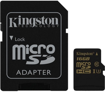 Kingston 16 GB microSDHC class 10 UHS-I U3 + SD Adapter SDCG/16GB