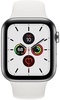 Apple Watch Series 5 GPS + Cellular 44mm Stainless Steel Case with White Sport Band (MWW22, MWWF2)