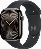 Apple Watch Series 10 GPS + Cellular 46mm Slate Titanium Case With Black Sport Band - M/L (MWYE3)