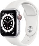 Apple Watch Series 6 GPS + Cellular 40mm Silver Aluminum Case with White Sport Band (M02N3)