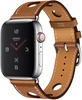 Apple Watch Hermes Series 4 GPS + Cellular 44mm Stainless Steel Case with Fauve Grained Barenia Leather Single Tour Rallye (MU9D2)