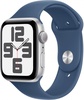 Apple Watch SE 2 GPS 44mm Silver Aluminium Case w. Denim Sport Band - S/M (MXEQ3)