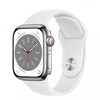 Apple Watch Series 8 GPS + Cellular 45mm Silver Stainless Steel Case with White Sport Band (MNKE3)