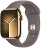 Apple Watch Series 9 GPS + Cellular 45mm Gold Stainless Steel Case With Clay Sport Band - S/M (MRMR3)