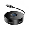 Baseus Round Box USB 3.0 - USB 3.0 / 3хUSB 2.0 / microUSB Black (CAHUB-F01)