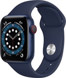 Apple Watch Series 6 GPS + Cellular 40mm Blue Aluminum Case with Deep Navy Sport Band (M02R3)