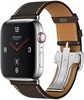 Apple Watch Hermes Series 4 GPS + Cellular 44mm Stainless Steel Case with Ebene Barenia Leather Single Tour Deployment Buckle (MU6U2)