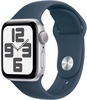 Apple Watch SE 2 GPS 40mm Silver Aluminium Case with Storm Blue Sport Band M/L (MRE23)