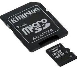Kingston 16 GB microSDHC class 4 + SD Adapter SDC4/16GB