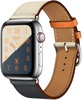 Apple Watch Hermes Series 4 GPS + Cellular 44mm Stainless Steel Case with Indigo/Craie/Orange Swift Leather Single Tour (MU6X2)