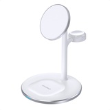 Choetech Magnetic 3 in 1 magnetic Wireless Charging Stand White (T585-F)