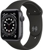 Apple Watch Series 6 44mm Space Gray Aluminum Case with Black Sport Band (M00H3)