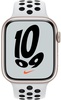 Apple Watch Nike Series 7 GPS 45mm Starlight Aluminum Case w. Pure Platinum/Black Nike Sport Band (MKNA3)