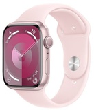 Apple Watch Series 9 GPS 45mm Pink Aluminum Case With Light Pink Sport Band - M/L (MR9H3)