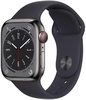 Apple Watch Series 8 GPS + Cellular 41mm Graphite Stainless Steel Case With Midnight Sport Band (MNJJ3)
