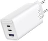 Vention 3-port USB(C+C+A) GaN Charger (65W/30W/30W) White