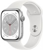 Apple Watch Series 8 GPS 45mm Silver Aluminum Case with White S. Band - S/M (MP6P3/MP6T3)