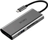 WIWU Alpha 7in1 (USB-C to 3xUSB3.0+HDMI+USB-C+SD/Micro SD) Space Grey