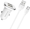 Borofone BZ12 Lasting Power 2USB 2.4A + USB Type-C White