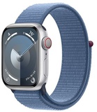 Apple Watch Series 9 GPS + Cellular 41mm Silver Aluminum Case With Winter Blue Sport Loop (MRHX3)