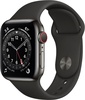 Apple Watch Series 6 GPS + Cellular 40mm Graphite Stainless Steel Case with Black Sport Band (M02Y3, M06X3)