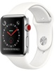 Apple Watch Series 3 GPS + Cellular 42mm Stainless Steel w. Soft White Sport B. (MQK82)